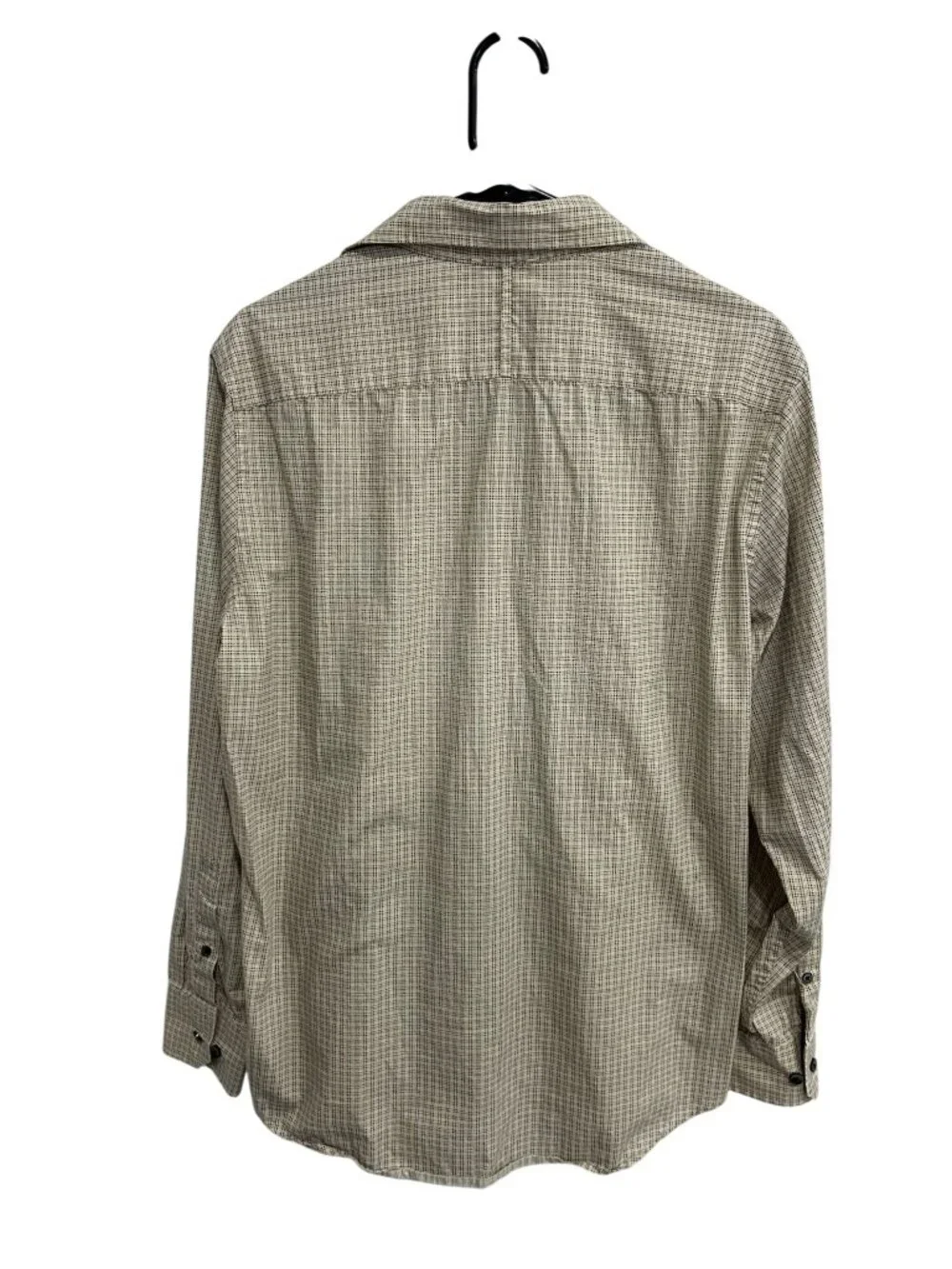Banana Republic Medium Mens Beige Brown Plaid Button Up Shirt Vintage Academia